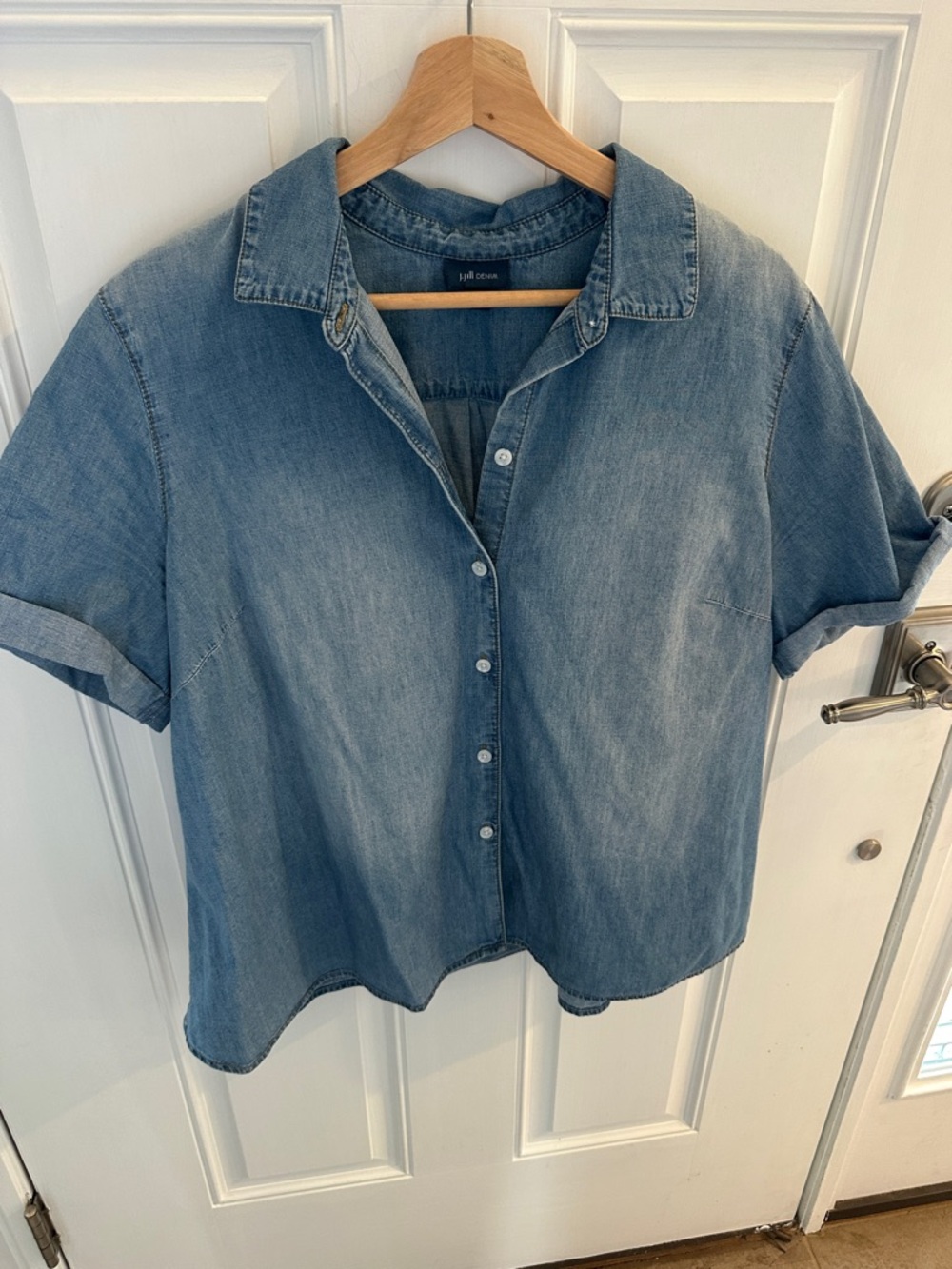 J. Jill Light Blue Denim Button-Down Shirt